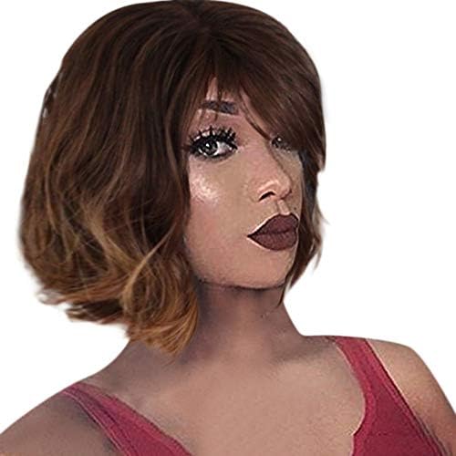 Fashion Short Wavy Bob Synthetic Wig for Black Women Black