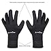 OMGear Neoprene Gloves Diving Wetsuit Gloves 3mm 5mm Glued Anti-Slip Flexible Thermal with Adjustable Waist Strap for Snorkeling Scuba Diving Surfing Kayaking Rafting Spearfishing Sailing (black, La)