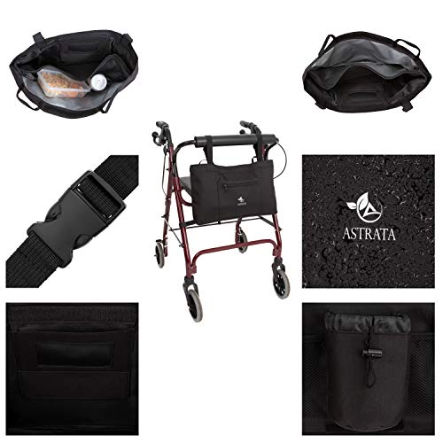 Rollator Walker Accessories with 7 Day Pill Organizer Box - Seniors Travel Storage Caddy Pouch Bags - Elderly Rollator Accessories with Weekly Medicine Case Container - Tote Holder Pockets & Pillbox - Thumbnail 4