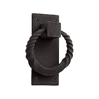 Casa Hardware Iron Twisted Ring Door Knocker in Black Finish