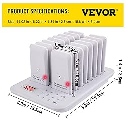 VEVOR Restaurant Pager 16 Coasters Paging System