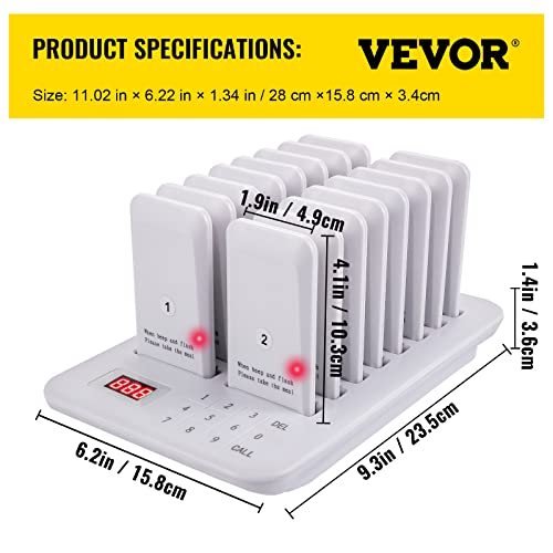 VEVOR Restaurant Pager Coasters Paging System Max 98 Nursery Pager