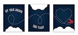 Nursery Decor, Let Your Dreams Take Flight Print 08x10 Inch Print in Blue, Red Plane, Wall Art Prints, Typography, Kid's Wall Art Print, Kid's Room Decor, Gender Neutral, Motivational, Baby Boy