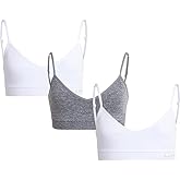 Nicole Miller Girls Training Bra -3 Pack/6 Pack Seamless Padded Bralette Underwear for Girls with Removable Pads (S-XL)