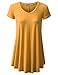 URBANCLEO Womens V-Neck Elong Tunic Top Mini T-Shirt Dress Mustard 3XLARGE