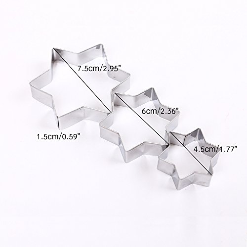 Cookie Cutter Panniuzhe 12PCS Stainless Steel Christmas Cookie Cutters, Star Hearts Round Flower Shape Moulds, Cake Pastry Icing Biscuit Cutters