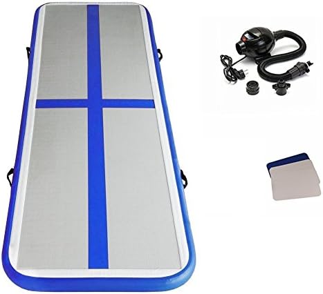 Gutlucky Inflatable Tumbling Gymnastic Air floor Mat Track Cheerleading for Home Use/Cheerleading/Beach/Park and Water (DarkBlue)