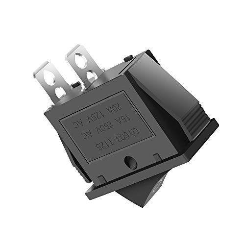 MXRS Boat Rocker Switch 12PCS Toggle Switch 20A/125V 15A/250V 2 Pin Toggle Switch SPST ON/Off for Car Auto Boat Household Appliances,Black
