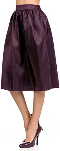 bluensquare Gathered Midi Skirts With Two Side Pockets (XX-Large, Amethyst)