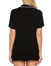 Ekouaer Juego de piyama mangas cortas con pantalón corto, para dama.