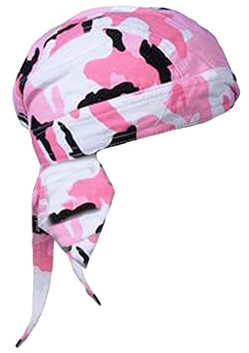 Pink Camouflage Doo Rag Skull Cap Womens Camo Durag Bandana Chemo Head Wrap