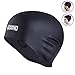aegend Solid Silicone Swim Cap, Comfortable Fit Swim Caps Swimming Cap for Men Women Adults Youths, 3D Ergonomic Design, Black primary