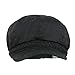 FLH Lightweight newsboy Cabbie Hat w/Braided Trim, Irish IVY Gatsby Cap – Black One Size
