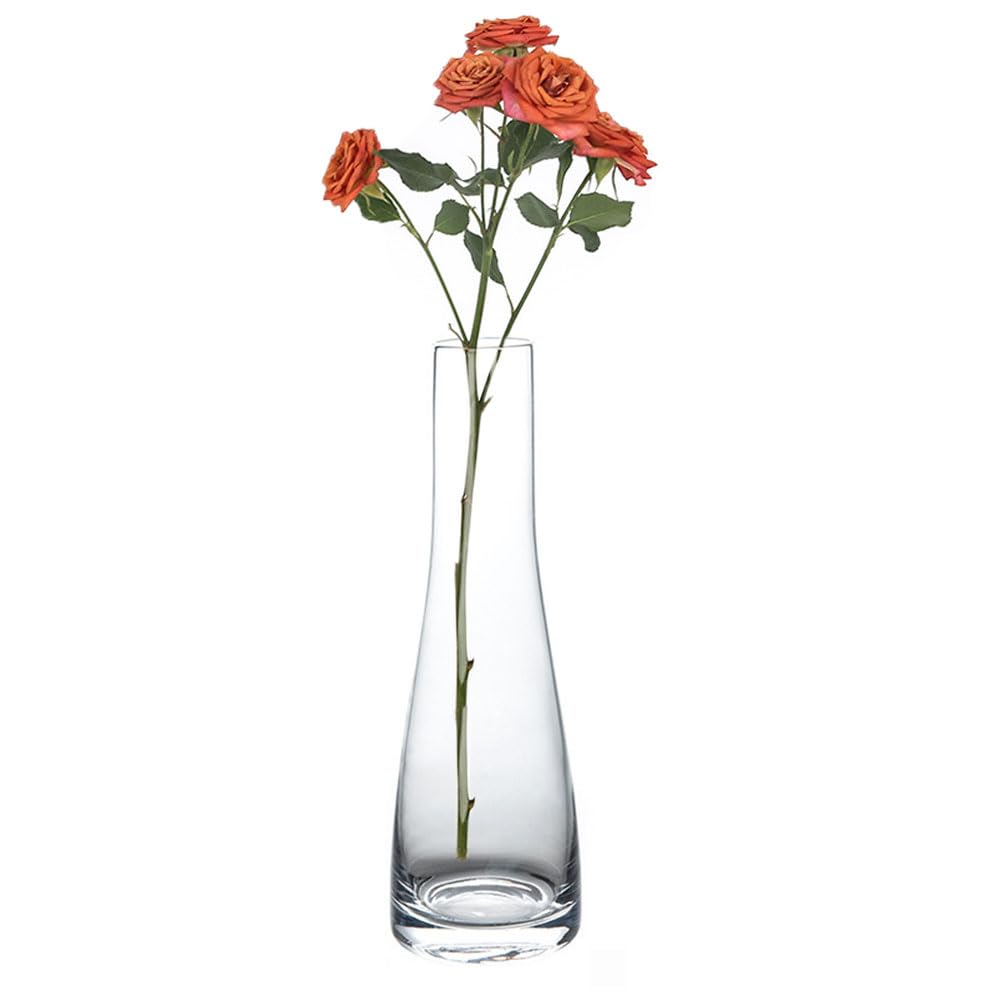 Hand-Made Glass Bud Vases Clear Flower Bud Vase Single Stem Vases Decorative Bottles Centerpiece for Wedding Party Home and Office Décor(transparent)