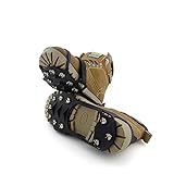 ENJOY OUTDOOR Ice Cleats Crampons and Tread,Ice Gripper for Walking or Hiking on Snow and Ice,Cleat Over Shoe,Boot Anti Slip 10 Steel Studs Slip-on Stretch Footwear