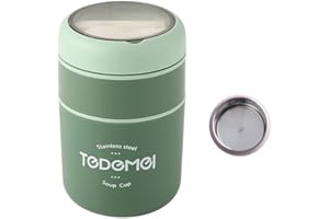 24 oz Insulated Food Jar, 304 Stainless Steel Vacuum Insulated Lunch Container with Handle & Foldable Spoon for Hot & Cold So