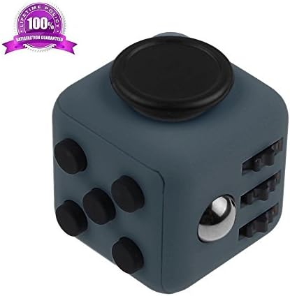 miniPIG Fidget Cube Relieves Stress and Anxiety , Increase Attention Toy, Anti Stress, Fun Relax and Entertain, Great for ADHD, Autism and Aspergers (Black Gray)