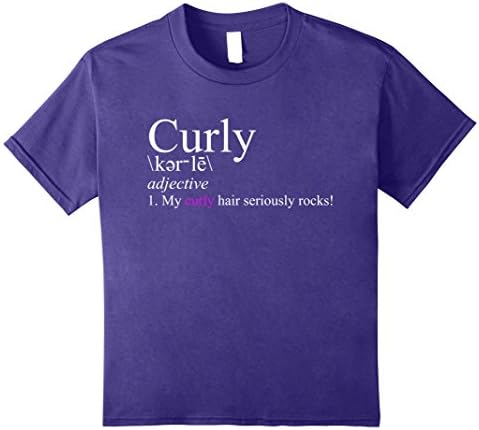 Kids Cute curly kinky fuzzy wavy funny t-shirt for Curly Girl 8 Purple