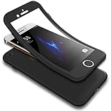 PHEZEN iPhone 7 Case,iPhone 8 Case, 3 in 1 Shockproof Full Body Coverage Protection Soft TPU Silicone Rubber Case with Tempered Glass Screen Protector for iPhone 7/iPhone 8, Black