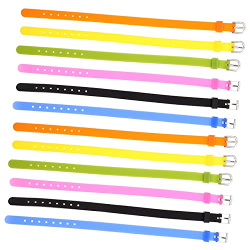 Holibanna 12PCS Silicone DIY Watch Bands Skin-Friendly Colorful Wristbands for Boys and Girls Multi-Function Stretch Bracelets for Autism Awareness Party and Playtime