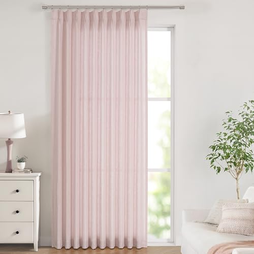 Light Pink Linen Pinch Pleated Curtains