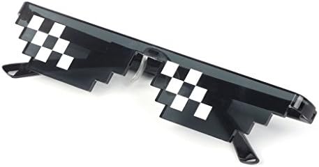 Kalttoyi Thug Life Glasses Deal With It Glasses Pixel Women Men Black Mosaic Sunglasses