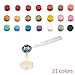 Augshy 300 Pcs Octagon Sealing Wax Beads with Stamps Seal Sealing Wax Melting Spoon and Sealing Wax Sticks Candles for Sealing Wax Stamp，22 Colors