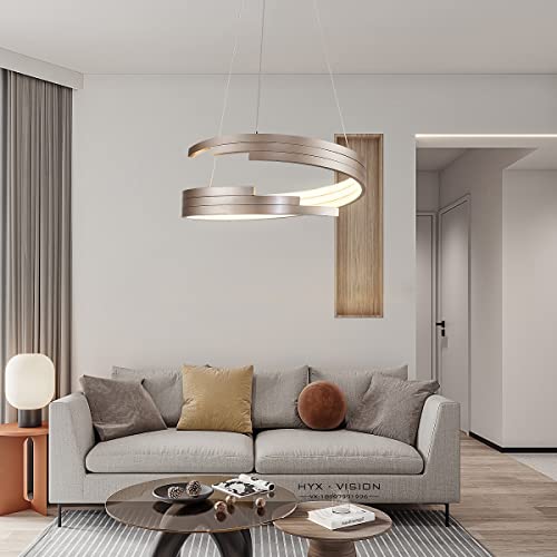 LYQIMM Dimmable Modern LED Pendant Light Fixture with Remote Control, 3 Colors 3000K6500K