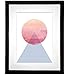Midcentury Modern Art Abstract Watercolor Poster Abstract Mountain Geometric Watercolor Poster Pastel Wall Art Mountain Print Circle Triangle Pink Blue Geometric Wall Art 8x10 Poster