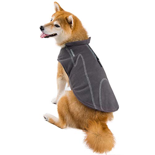VIVAGLORY Dog Fleece Coat Warm Jacket with Hook and Loop Fastener, Easy