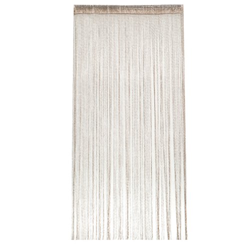 GUAngqi Fringe Tassel Curtain String Sparkle Curtains Window Panel Room Divider String Curtain,Champagne Gold