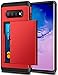 SAMONPOW Case for Galaxy S10 Plus Case Hybrid Galaxy S10 Plus Wallet Case Dual Layer Protective Shell Hard PC Soft TPU Bumper Credit Cards Slot Cover for 2019 Galaxy S10 Plus 6.4 inch Metallic Red