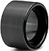 Charming Jewelers Tungsten Wedding Band Ring 12mm for Men Women Comfort Fit Black Pipe Cut Brushed