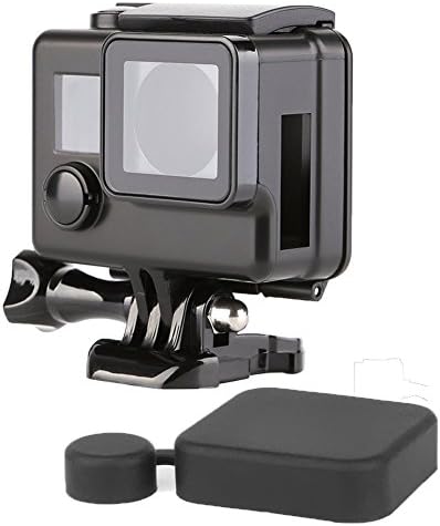 Nechkitter Side Open Black Housing Case for GoPro Hero4 Hero3+ Hero3,Wire Connectable Protective case Skeleton with standard touch backdoor