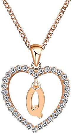 TINGSU Letter necklace Fashion Fashion Women Gift 26 English Letter Name Chain Pendant Necklaces Jewelry (Q)