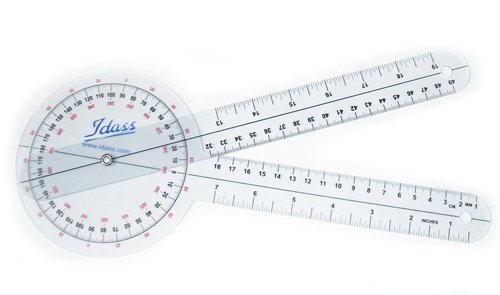 IDASS Goniometer 12 Inch Plastic 360 degree, sports therapy product