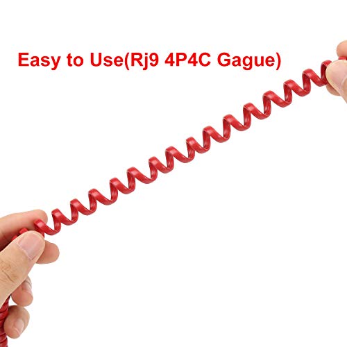 image for Telephone Phone Handset Cable Cord,Uvital Coiled Length 0.72 to 6 Feet