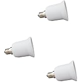 Glo-Shine 3-Pack E12 to E26 Adapter - Converts Chandelier Socket E12 to Medium Socket E26,Anti-Burning and Corrosion-Resistant/Generates Low Heat (3-Pack)