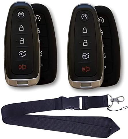 (5 PACK BUNDLE) Replacement Keyless Entry Car Remote Start Smart Key Fob for Ford Lincoln M3N5WY8609 + 1 FREE LANYARD + 2 X SILICONE CASE