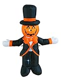4Ft Inflatable Halloween Pumpkin Man Decoration Inflatables Pumpkin Gentleman Decorations Home Yard Lawn Garden Party Indoor Outdoor
