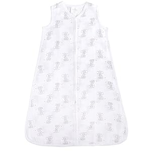 Aden By Aden And Anais Safari Babes Elephant Print 1 TOG Muslin Sleeping Bag, Black, White, Small