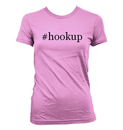 #hookup - Hashtag Funny American Apparel Juniors Cut Women's T-Shirt, Pink, Small