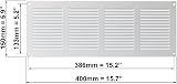 EUROPLAST 400x150mm White Metal Air Vent Grille with Insect Mesh view 2