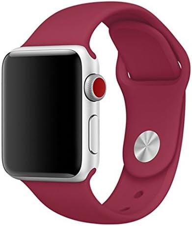 Sport Band for Apple Watch 42mm M/L, Soft Silicone Strap Replacement Bands for Apple Watch Sport, Series 3, Series 2, Series 1 (Rose Red 42mm M/L)