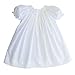 Petit Ami Baby Girls' Bishop Smocked Daydress, Newborn, White