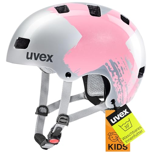 uvex Kid 3 Kinderfahrradhelm, Silver - rosé, 51-55 cm