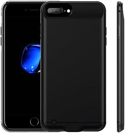 ANIKOV-04 For iPhone 7plus/6plus/6S plus Battery Case, Aluminium alloy edge Portable Charging Case for iPhone 7+/6+/6s+ with 5200mAh Capacity/External Pack Charger Case 5.5inch (Matt Black)