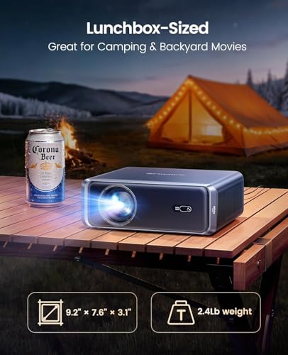 [Built-in App/4K Support] Protable Smart Projector with WiFi 6 and Bluetooth, AI Auto Focus,Dolby Audio w/HDMI ARC, Compatible with YouTube/PrimeVideo,iWIMIUS P65 Portable Projector for Outdoor Movie