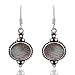 925 Sterling Silver Labradorite Gemstone Indian Inspired Vintage Oval Dangle Hook Earrings 1.5