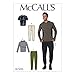 McCall Patterns M7486 XM Men's Raglan Sleeve Tops and Drawstring Pants Sewing Pattern, Size SML-MED-LRG